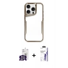 MARSİLYAN™- iPhone 16 Pro Max Kılıf Akış Çizgi Koleksiyonu - Siyah Bilvis 3X AR HD Cam Ekran Koruyucu + Bilvis Titan Kamera Lens - GS