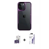 MARSİLYAN™- iPhone 16 Pro Max Kılıf Akış Çizgi Koleksiyonu - Siyah Bilvis 3X AR HD Cam Ekran Koruyucu + Bilvis Titan Kamera Lens - TMGI