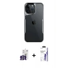 MARSİLYAN™- iPhone 16 Pro Max Kılıf Akış Çizgi Koleksiyonu - Siyah Bilvis 3X AR HD Cam Ekran Koruyucu + Bilvis Titan Kamera Lens - TMGI