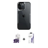 MARSİLYAN™- iPhone 16 Pro Max Kılıf Akış Çizgi Koleksiyonu - Siyah Bilvis 3X AR HD Cam Ekran Koruyucu + Bilvis Titan Kamera Lens - SH