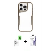 MARSİLYAN™- iPhone 16 Pro Max Kılıf Akış Çizgi Koleksiyonu - Siyah Bilvis 3X AR HD Cam Ekran Koruyucu + Raze Metal Kamera Lens - BZ
