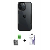 MARSİLYAN™- iPhone 16 Pro Max Kılıf Akış Çizgi Koleksiyonu - Siyah Bilvis 3X AR HD Cam Ekran Koruyucu + Raze Metal Kamera Lens - SH
