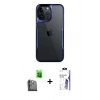 MARSİLYAN™- iPhone 16 Pro Max Kılıf Akış Çizgi Koleksiyonu - Siyah Bilvis 3X AR HD Cam Ekran Koruyucu + Raze Metal Kamera Lens - SH