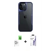 MARSİLYAN™- iPhone 16 Pro Max Kılıf Akış Çizgi Koleksiyonu - Siyah Bilvis 3X AR HD Cam Ekran Koruyucu + Raze Metal Kamera Lens - BZ