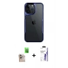 MARSİLYAN™- iPhone 16 Pro Max Kılıf Akış Çizgi Koleksiyonu - Siyah Bilvis 3X AR HD Cam Ekran Koruyucu + Raze Metal Kamera Lens - NLGY