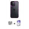 MARSİLYAN™- iPhone 16 Pro Max Kılıf Akış Çizgi Koleksiyonu - Siyah Bilvis 5in1 3D Magic Cam Ekran Koruyucu + Pers Alüminyum Kamera Lens - GI