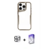 MARSİLYAN™- iPhone 16 Pro Max Kılıf Akış Çizgi Koleksiyonu - Siyah Bilvis 5in1 3D Magic Cam Ekran Koruyucu + Pers Alüminyum Kamera Lens - GI