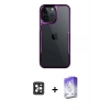 MARSİLYAN™- iPhone 16 Pro Max Kılıf Akış Çizgi Koleksiyonu - Siyah Bilvis 5in1 3D Magic Cam Ekran Koruyucu + Siyah PVD Metal Kamera Lens