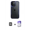 MARSİLYAN™- iPhone 16 Pro Max Kılıf Akış Çizgi Koleksiyonu - Siyah Bilvis 5in1 3D Magic Cam Ekran Koruyucu + Siyah PVD Metal Kamera Lens