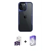MARSİLYAN™- iPhone 16 Pro Max Kılıf Akış Çizgi Koleksiyonu - Siyah Bilvis 5in1 3D Magic Cam Ekran Koruyucu + Bilvis Titan Kamera Lens - GS