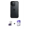 MARSİLYAN™- iPhone 16 Pro Max Kılıf Akış Çizgi Koleksiyonu - Siyah Bilvis 5in1 3D Magic Cam Ekran Koruyucu + Bilvis Titan Kamera Lens - TMGI