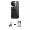 MARSİLYAN™- iPhone 16 Pro Max Kılıf Akış Çizgi Koleksiyonu - Siyah Bilvis 5in1 3D Magic Cam Ekran Koruyucu + Bilvis Titan Kamera Lens - TMGI