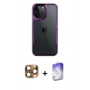MARSİLYAN™- iPhone 16 Pro Max Kılıf Akış Çizgi Koleksiyonu - Siyah Bilvis 5in1 3D Magic Cam Ekran Koruyucu + Pers Alüminyum Kamera Lens - CLTM