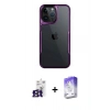 MARSİLYAN™- iPhone 16 Pro Max Kılıf Akış Çizgi Koleksiyonu - Siyah Bilvis 5in1 3D Magic Cam Ekran Koruyucu + Bilvis Titan Kamera Lens - TMGI