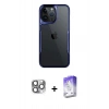 MARSİLYAN™- iPhone 16 Pro Max Kılıf Akış Çizgi Koleksiyonu - Siyah Bilvis 5in1 3D Magic Cam Ekran Koruyucu + Pers Alüminyum Kamera Lens - GI