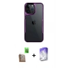 MARSİLYAN™- iPhone 16 Pro Max Kılıf Akış Çizgi Koleksiyonu - Siyah Bilvis 5in1 3D Magic Cam Ekran Koruyucu + Raze Metal Kamera Lens - CLTM