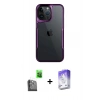 MARSİLYAN™- iPhone 16 Pro Max Kılıf Akış Çizgi Koleksiyonu - Siyah Bilvis 5in1 3D Magic Cam Ekran Koruyucu + Raze Metal Kamera Lens - SH