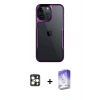 MARSİLYAN™- iPhone 16 Pro Max Kılıf Akış Çizgi Koleksiyonu - Siyah Bilvis 5in1 3D Magic Cam Ekran Koruyucu + PVD Metal Kamera Lens - GD