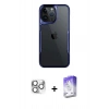 MARSİLYAN™- iPhone 16 Pro Max Kılıf Akış Çizgi Koleksiyonu - Siyah Bilvis 5in1 3D Magic Cam Ekran Koruyucu + Pers Alüminyum Kamera Lens - GS