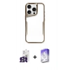 MARSİLYAN™- iPhone 16 Pro Max Kılıf Akış Çizgi Koleksiyonu - Siyah Bilvis 5in1 3D Magic Cam Ekran Koruyucu + Bilvis Titan Kamera Lens - GS