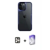 MARSİLYAN™- iPhone 16 Pro Max Kılıf Akış Çizgi Koleksiyonu - Siyah Bilvis 5in1 3D Magic Cam Ekran Koruyucu + PVD Metal Kamera Lens - GD