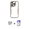MARSİLYAN™- iPhone 16 Pro Max Kılıf Akış Çizgi Koleksiyonu - Siyah Bilvis 5in1 3D Magic Cam Ekran Koruyucu + Pers Alüminyum Kamera Lens - GS
