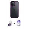 MARSİLYAN™- iPhone 16 Pro Max Kılıf Akış Çizgi Koleksiyonu - Siyah Bilvis 5in1 3D Magic Cam Ekran Koruyucu + Bilvis Titan Kamera Lens - GS