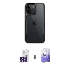 MARSİLYAN™- iPhone 16 Pro Max Kılıf Akış Çizgi Koleksiyonu - Siyah Bilvis 5in1 5D Magic Hayalet Cam Ekran Koruyucu + Bilvis Titan Kamera Lens - SH