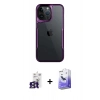 MARSİLYAN™- iPhone 16 Pro Max Kılıf Akış Çizgi Koleksiyonu - Siyah Bilvis 5in1 5D Magic Hayalet Cam Ekran Koruyucu + Bilvis Titan Kamera Lens - TMGI