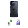 MARSİLYAN™- iPhone 16 Pro Max Kılıf Akış Çizgi Koleksiyonu - Siyah Bilvis 5in1 5D Magic Hayalet Cam Ekran Koruyucu + Raze Metal Kamera Lens - NLGY