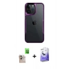 MARSİLYAN™- iPhone 16 Pro Max Kılıf Akış Çizgi Koleksiyonu - Siyah Bilvis 5in1 5D Magic Hayalet Cam Ekran Koruyucu + Raze Metal Kamera Lens - NLGY