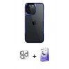 MARSİLYAN™- iPhone 16 Pro Max Kılıf Akış Çizgi Koleksiyonu - Siyah Bilvis 5in1 5D Magic Hayalet Cam Ekran Koruyucu + Pers Alüminyum Kamera Lens - GS