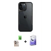 MARSİLYAN™- iPhone 16 Pro Max Kılıf Akış Çizgi Koleksiyonu - Siyah Bilvis 5in1 5D Magic Hayalet Cam Ekran Koruyucu + Raze Metal Kamera Lens - NLGY
