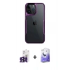 MARSİLYAN™- iPhone 16 Pro Max Kılıf Akış Çizgi Koleksiyonu - Siyah Bilvis 5in1 5D Magic Hayalet Cam Ekran Koruyucu + Bilvis Titan Kamera Lens - SH