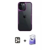 MARSİLYAN™- iPhone 16 Pro Max Kılıf Akış Çizgi Koleksiyonu - Siyah Bilvis 5in1 5D Magic Hayalet Cam Ekran Koruyucu + PVD Metal Kamera Lens - GD