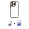 MARSİLYAN™- iPhone 16 Pro Max Kılıf Akış Çizgi Koleksiyonu - Siyah Bilvis 5in1 5D Magic Hayalet Cam Ekran Koruyucu + Bilvis Titan Kamera Lens - TMGI