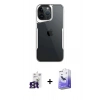 MARSİLYAN™- iPhone 16 Pro Max Kılıf Akış Çizgi Koleksiyonu - Siyah Bilvis 5in1 5D Magic Hayalet Cam Ekran Koruyucu + Bilvis Titan Kamera Lens - TMGI