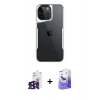 MARSİLYAN™- iPhone 16 Pro Max Kılıf Akış Çizgi Koleksiyonu - Siyah Bilvis 5in1 5D Magic Hayalet Cam Ekran Koruyucu + Bilvis Titan Kamera Lens - SH