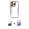 MARSİLYAN™- iPhone 16 Pro Max Kılıf Akış Çizgi Koleksiyonu - Siyah Bilvis 5in1 5D Magic Hayalet Cam Ekran Koruyucu + Bilvis Titan Kamera Lens - SH