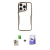 MARSİLYAN™- iPhone 16 Pro Max Kılıf Akış Çizgi Koleksiyonu - Siyah Bilvis 5in1 5D Magic Hayalet Cam Ekran Koruyucu + Raze Metal Kamera Lens - NLGY