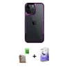 MARSİLYAN™- iPhone 16 Pro Max Kılıf Akış Çizgi Koleksiyonu - Siyah Bilvis 5in1 5D Magic Hayalet Cam Ekran Koruyucu + Raze Metal Kamera Lens - CLTM