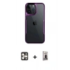 MARSİLYAN™- iPhone 16 Pro Max Kılıf Akış Çizgi Koleksiyonu - Siyah Bilvis Hayalet Cam Ekran Koruyucu + PVD Metal Kamera Lens - GD