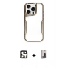 MARSİLYAN™- iPhone 16 Pro Max Kılıf Akış Çizgi Koleksiyonu - Siyah Bilvis Hayalet Cam Ekran Koruyucu + PVD Metal Kamera Lens - GD