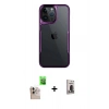 MARSİLYAN™- iPhone 16 Pro Max Kılıf Akış Çizgi Koleksiyonu - Siyah Bilvis Hayalet Cam Ekran Koruyucu + Raze Metal Kamera Lens - NLGY