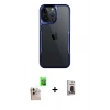 MARSİLYAN™- iPhone 16 Pro Max Kılıf Akış Çizgi Koleksiyonu - Siyah Bilvis Hayalet Cam Ekran Koruyucu + Raze Metal Kamera Lens - NLGY