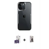 MARSİLYAN™- iPhone 16 Pro Max Kılıf Akış Çizgi Koleksiyonu - Siyah Bilvis Hayalet Cam Ekran Koruyucu + Bilvis Titan Kamera Lens - TMGI