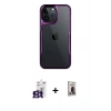 MARSİLYAN™- iPhone 16 Pro Max Kılıf Akış Çizgi Koleksiyonu - Siyah Bilvis Hayalet Cam Ekran Koruyucu + Bilvis Titan Kamera Lens - TMGI