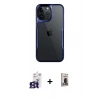 MARSİLYAN™- iPhone 16 Pro Max Kılıf Akış Çizgi Koleksiyonu - Siyah Bilvis Hayalet Cam Ekran Koruyucu + Bilvis Titan Kamera Lens - TMGI