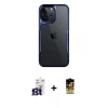 MARSİLYAN™- iPhone 16 Pro Max Kılıf Akış Çizgi Koleksiyonu - Siyah Buffer Cam Ekran Koruyucu + Bilvis Titan Kamera Lens - TMGI
