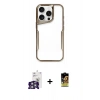 MARSİLYAN™- iPhone 16 Pro Max Kılıf Akış Çizgi Koleksiyonu - Siyah Buffer Cam Ekran Koruyucu + Bilvis Titan Kamera Lens - GS